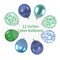 Blue and Green Balloon Set, 12 Inch Navy Blue Dark Green Balloon Metallic Chrome Green Blue Balloons, Confetti Green Blue Balloons for Jungle Safari Theme Boys Birthday Party Decorations